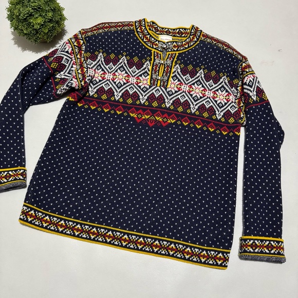 Hanna Anderson 100%‎ Cotton Knit Nordic Fair Isle Pullover Sweater Size Skall - Picture 1 of 6